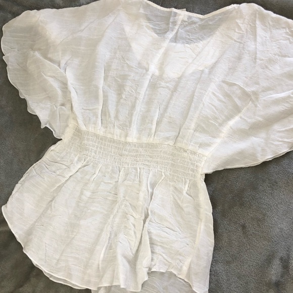 White boho batwing top - Picture 5 of 5